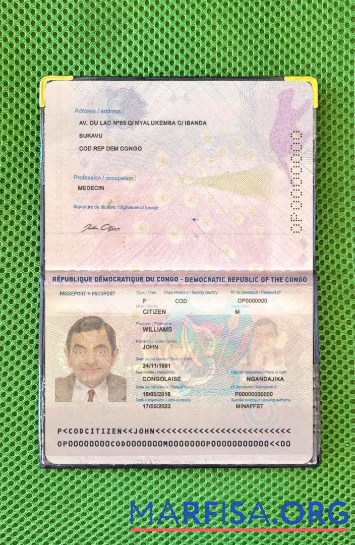 Printable Congo pass (2015 present) photo look example